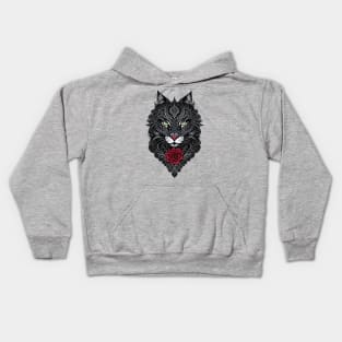 Black Cat Tribal Art. Kids Hoodie